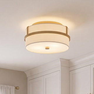 Two Light Flush Mount in Natural Brass