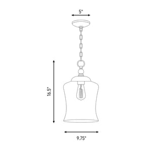 Mpend One Light Pendant in Matte Black