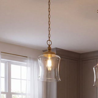 Mpend One Light Pendant in Natural Brass