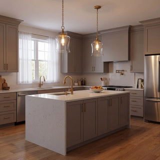 Mpend One Light Pendant in Natural Brass