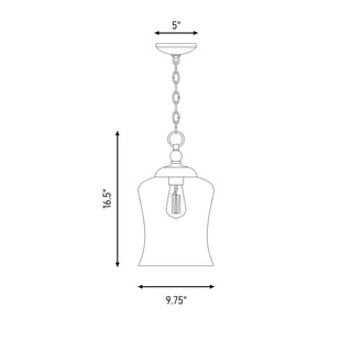 Mpend One Light Pendant in Natural Brass