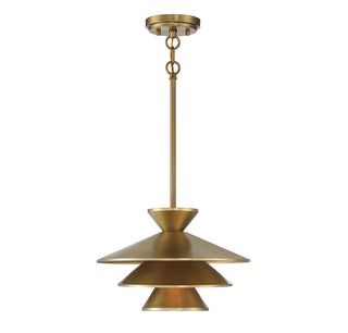 Meridian - M70096NB - One Light Pendant - Natural Brass