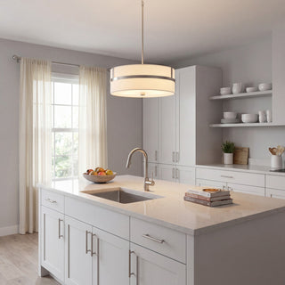 Four Light Pendant in Brushed Nickel