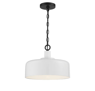 Meridian - M70103WHBK - One Light Pendant - White with Black
