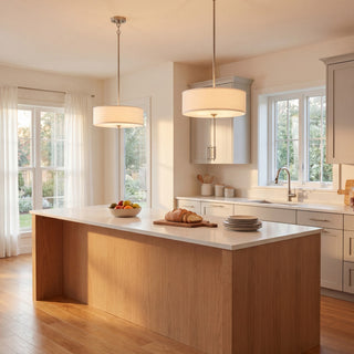 Three Light Pendant in Brushed Nickel