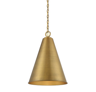 Meridian - M70112NB - One Light Pendant - Natural Brass
