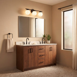 Three Light Bathroom Vanity in Matte Black