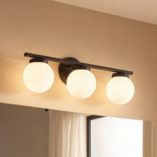 Three Light Bathroom Vanity in Matte Black