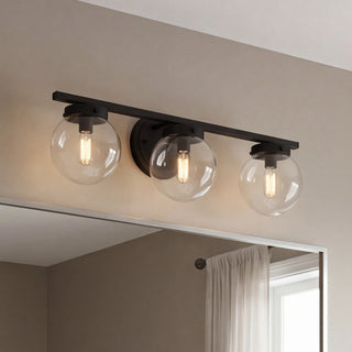 Three Light Bathroom Vanity in Matte Black