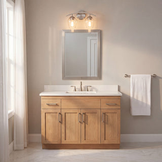 Mbath Two Light Bathroom Vanity in Brushed Nickel
