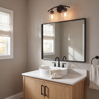 Mbath Two Light Bathroom Vanity in Matte Black