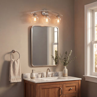 Mbath Three Light Bathroom Vanity in Brushed Nickel