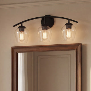 Mbath Three Light Bathroom Vanity in Matte Black