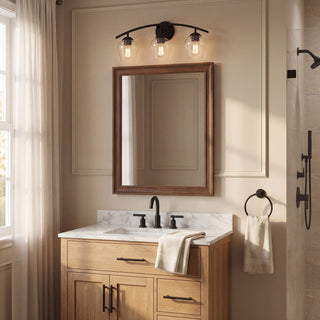 Mbath Three Light Bathroom Vanity in Matte Black