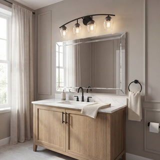 Mbath Four Light Bathroom Vanity in Matte Black