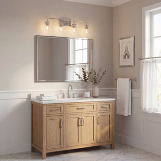 Mbath Four Light Bathroom Vanity in Polished Nickel