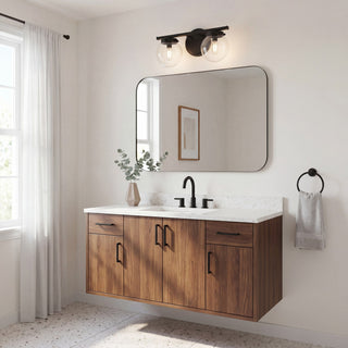 Two Light Bathroom Vanity in Matte Black
