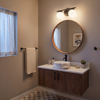 Two Light Bathroom Vanity in Matte Black