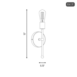 One Light Wall Sconce in Matte Black