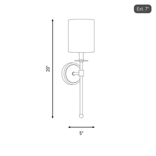 One Light Wall Sconce in Brushed Nickel
