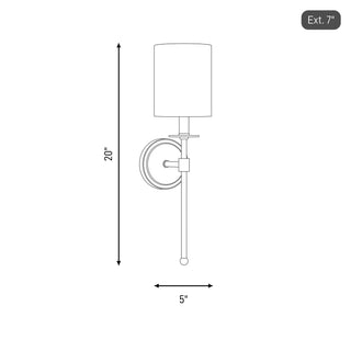 One Light Wall Sconce in Polished Nickel