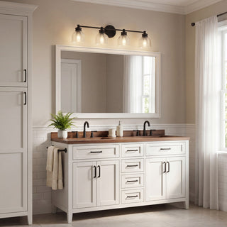Mbath Four Light Bathroom Vanity in Matte Black