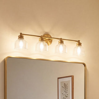 Mbath Four Light Bathroom Vanity in Natural Brass