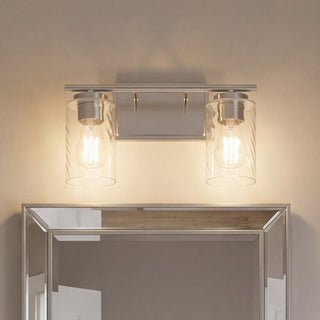 Mbath Two Light Bathroom Vanity in Brushed Nickel