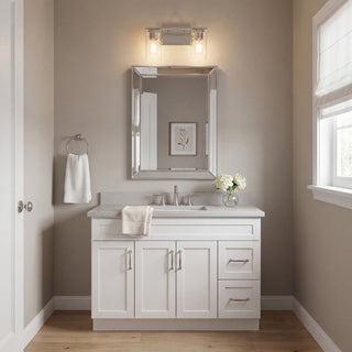 Mbath Two Light Bathroom Vanity in Brushed Nickel