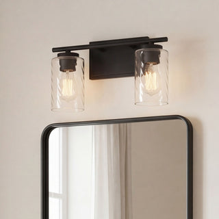 Mbath Two Light Bathroom Vanity in Matte Black