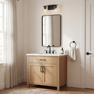 Mbath Two Light Bathroom Vanity in Matte Black