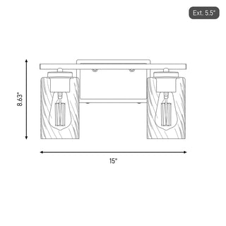 Mbath Two Light Bathroom Vanity in Matte Black