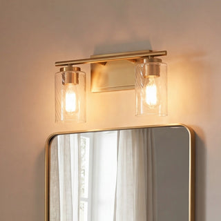 Mbath Two Light Bathroom Vanity in Natural Brass