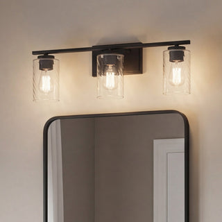 Mbath Three Light Bathroom Vanity in Matte Black