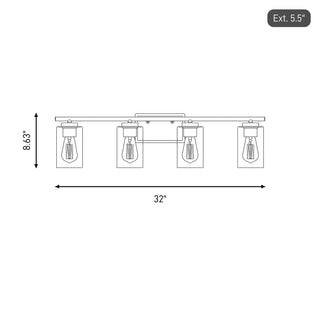 Mbath Four Light Bathroom Vanity in Chrome