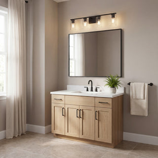 Mbath Four Light Bathroom Vanity in Matte Black