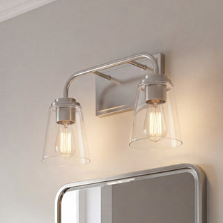 Mbath Two Light Bathroom Vanity in Brushed Nickel