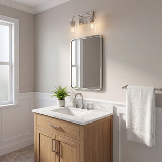 Mbath Two Light Bathroom Vanity in Brushed Nickel