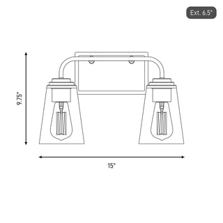 Mbath Two Light Bathroom Vanity in Brushed Nickel