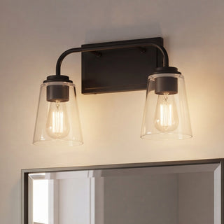 Mbath Two Light Bathroom Vanity in Matte Black