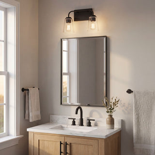 Mbath Two Light Bathroom Vanity in Matte Black