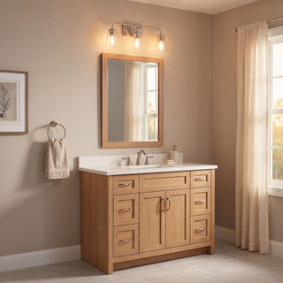 Mbath Three Light Bathroom Vanity in Brushed Nickel