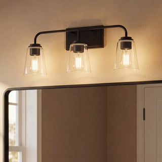 Mbath Three Light Bathroom Vanity in Matte Black