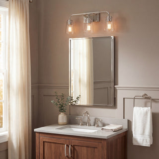 Mbath Three Light Bathroom Vanity in Polished Nickel