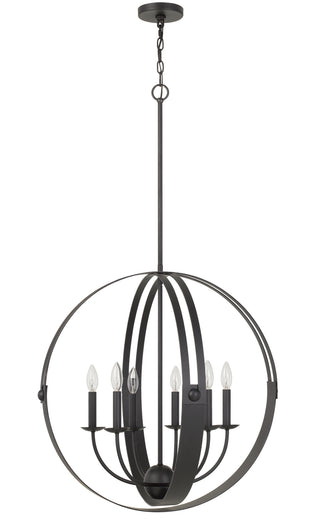 Cal Lighting - FX-3737-6 - Six Light Chandelier - Valais - Matte Black