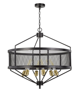 Cal Lighting - FX-3743-6 - Six Light Chandelier - Halle - Black/Antique Brass