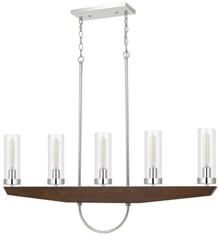 Cal Lighting - FX-3756-5 - Five Light Island Chandelier - Ercolano - Wood/Brushed Steel