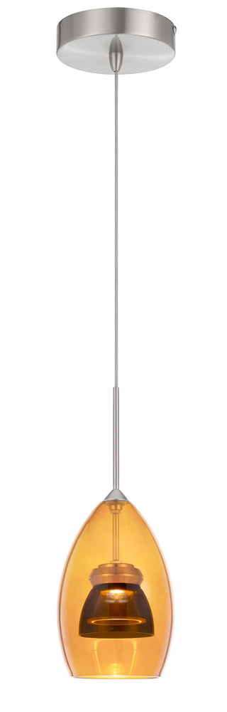 Cal Lighting - UP-128-AM-SMOCL - LED Mini Pendant - Dimmable with Lutron Brand Dimmers: DVCL-153P, SCL - Amber/Smoke