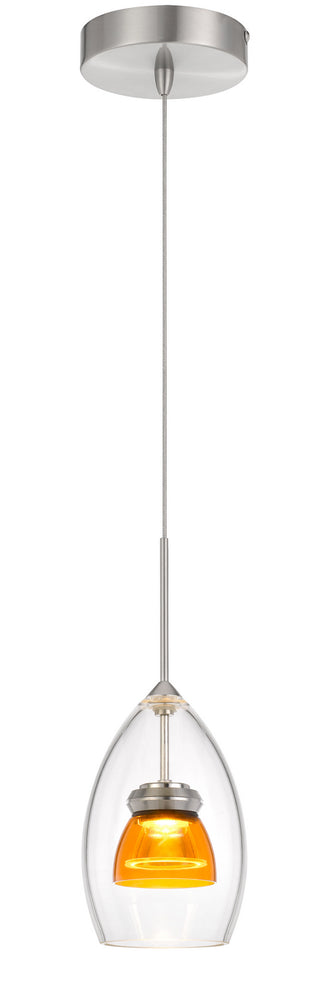 Cal Lighting - UP-128-CL-AMBCL - LED Mini Pendant - Dimmable with Lutron Brand Dimmers: DVCL-153P, SCL - Clear Yellow