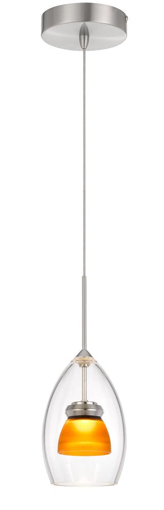 Cal Lighting - UP-128-CL-AMBFR - LED Mini Pendant - Dimmable with Lutron Brand Dimmers: DVCL-153P, SCL - Frosted Yellow